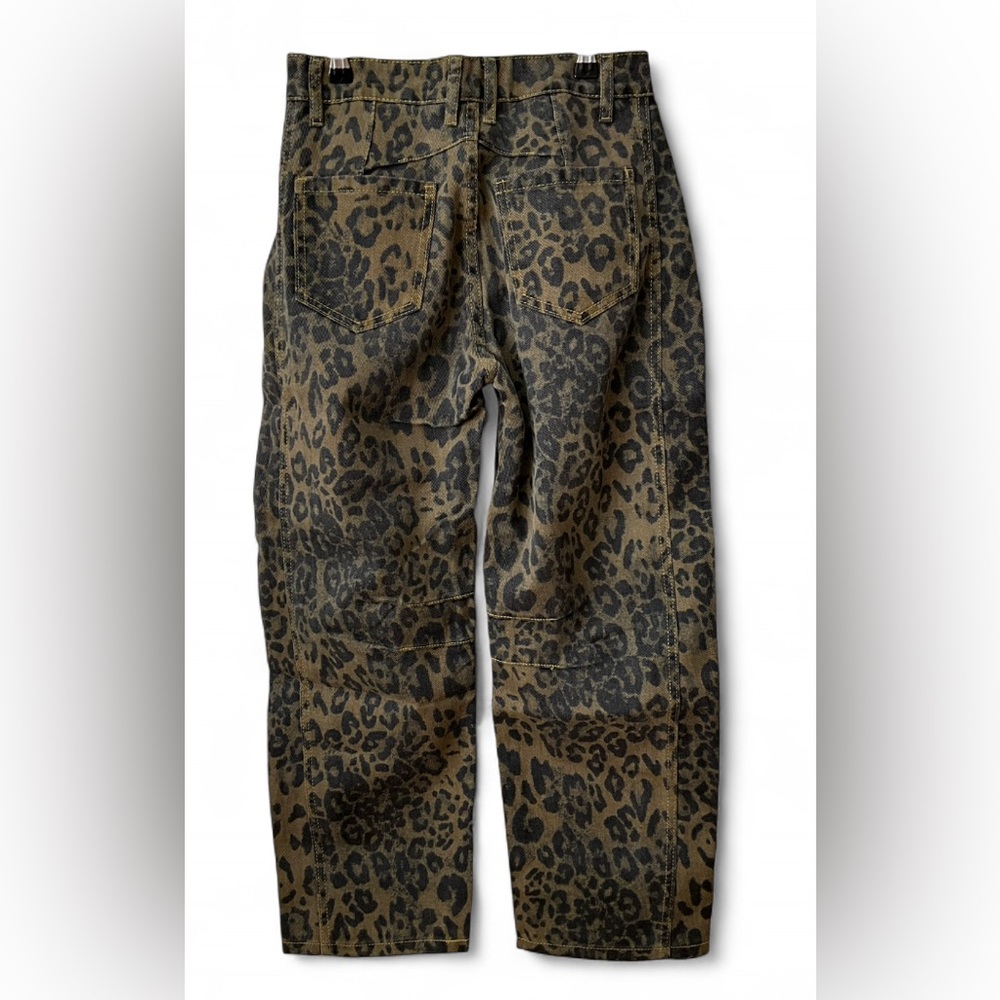 SOLD🥳NEW BARREL Y2K | SZ S | High Rise Slouchy Ankle Cropped Denim Leopard Jeans - Picture 5 of 11